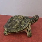 Vintage Brush Mccoy Turtle Ceramic Green And Brown 5" Vintage MCM