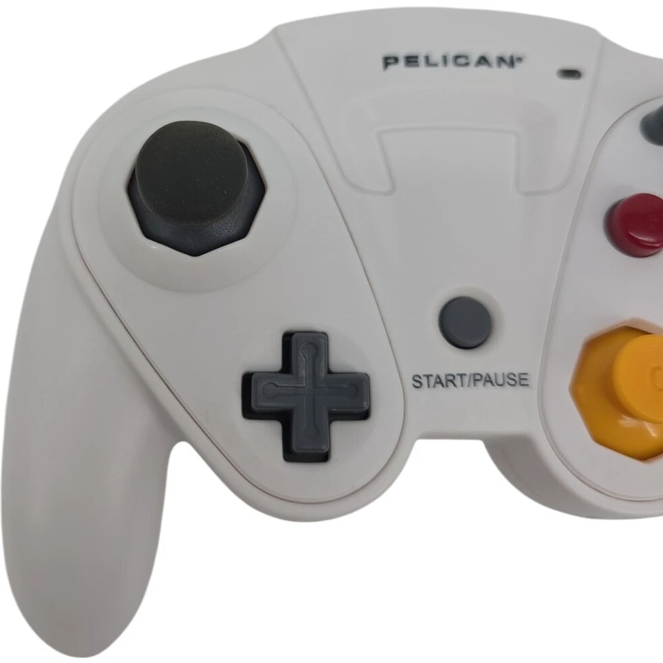 Mando Inalámbrico Pelican G3 PL-7055 para Nintendo GameCube Blanco Probado Foto 4 de 4
