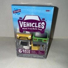 Tub Works Vehicles Mold-Free Bath Toys Set 6 Cars Trucks Multicolor 6M Baby
