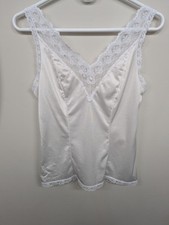 Vtg ASHLEY TAYLOR White CAMISOLE STYLE Babydoll Size S/M