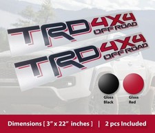 Trd 4x4 Off Road Decal Set Fits 2016-2023 Tacoma Tundra Sticker Blackred