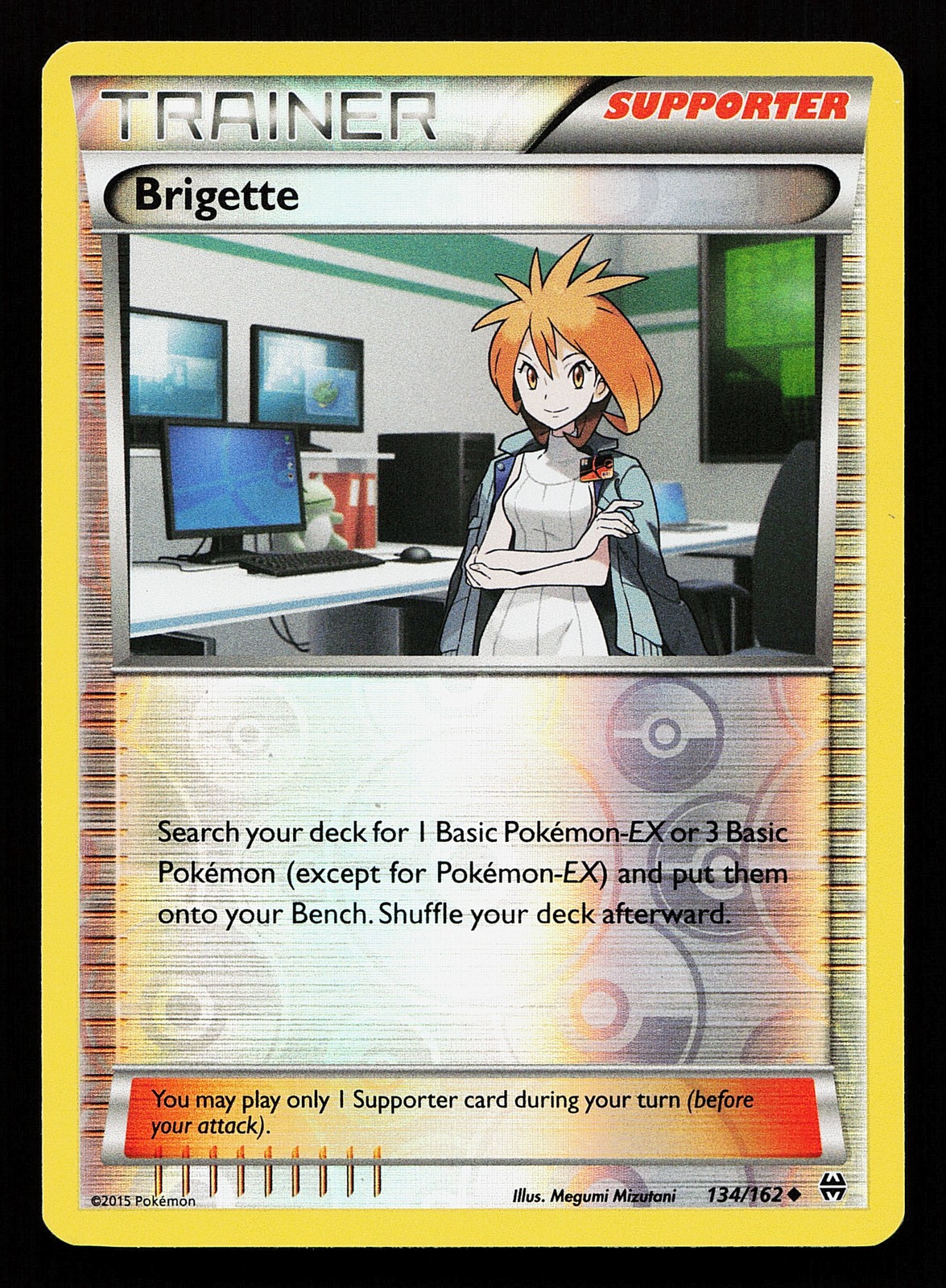 Brigette 134/162 Reverse Holo XY BREAKthrough Pokémon Card