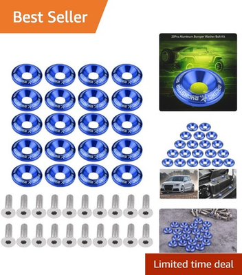 #ad #ad 20 Piece Blue Aluminum Bolt Washer Kit for Engine Bay Customization $16.99