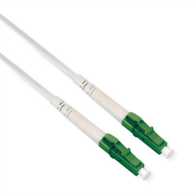 Glasfaserkabel 9/125 µm OS2, LC/LC, APC, stahlarmiert, simplex, LSOH, weiß, 3 m
