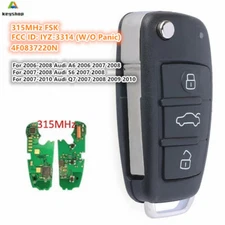 Remote Fob Flip Key 8E Chip 315MHZ For 2006-2015 A6 Q7 S6 IYZ 3314 4F0837220N