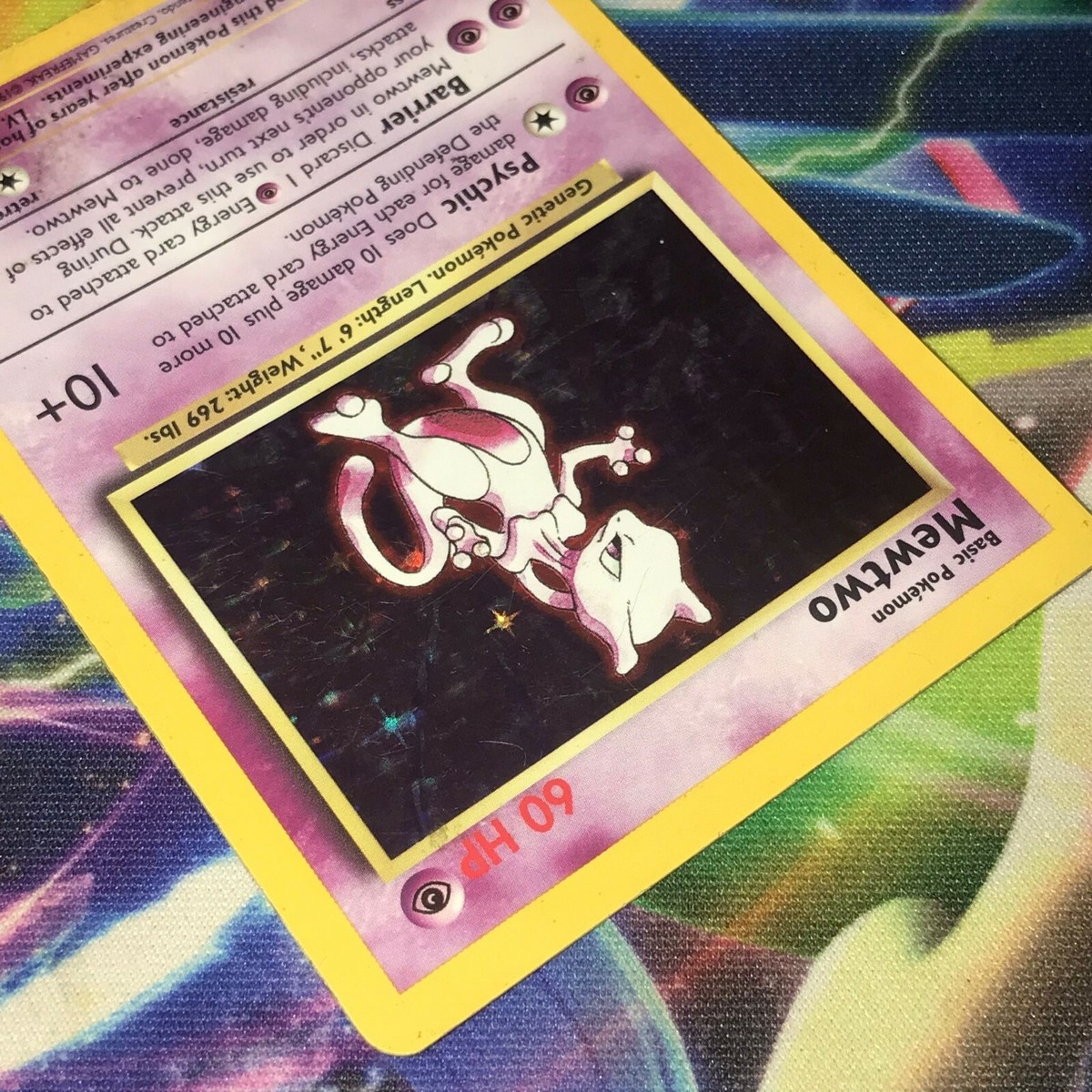 Mewtwo ~ 10/102 ~ Holo ~ BASE SET ~ HEAVY PLAY ~ Pokemon Card