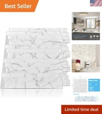 Premium 12" x 12" White Marble Peel and Stick Vinyl Tiles - Mess-Free Renovation