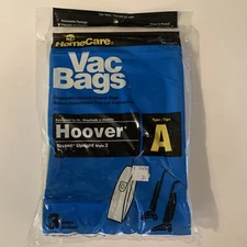 HomeCare Hoover/Bissell Upright Style 2 Vac Bags Type A / 3 Bags #3317 NEW