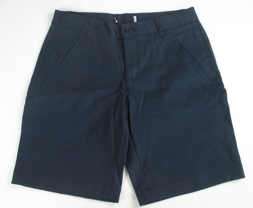 LANDS END Navy School Uniform Stretch Bermuda Chino Shorts Girls 12 VGC