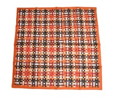 Hermes Scarf Bolduc au Carre 90 cm Silk orange brown ribbon 35"
