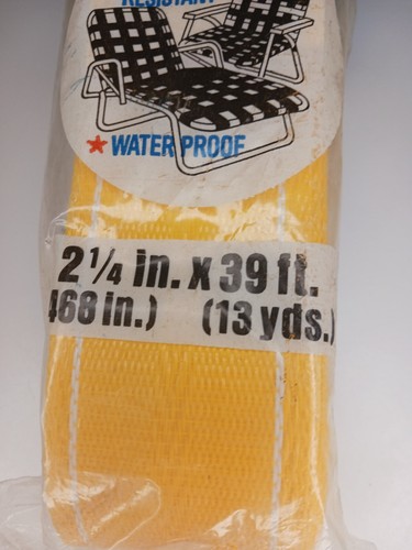 Neu! Vintage Rasenmöbel Gurtband 39 Fuß x 2,25 Zoll Yellow Frost King - Bild 2 von 6