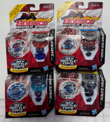 Hasbro Beyblade Shogun Steel Lot of 4 Bey Battle Tops Brand New