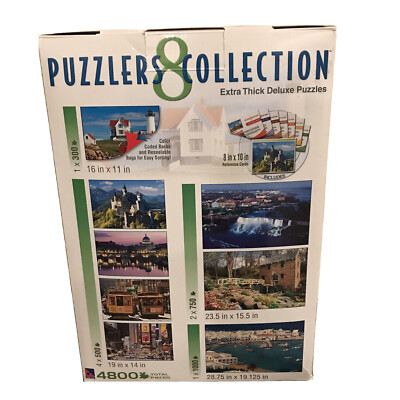 Puzzlers Collection Set Puzzlers Collection Lot 8 Puzzle Pack 4800 Pc Extra Thick Deluxe- 7 ...