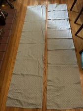 2 Valances Light Sage Color With White Dots Around 81 To 84 In Wide 