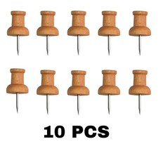 Wood Bulletin Board Push Pins Heavy Duty Rustproof Thumb Tacks Brown 10 PCS