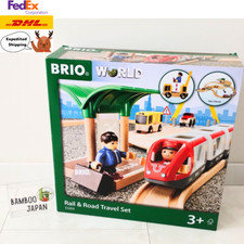 BRIO World 33209 WORLD Rail  Road Travel Set 33 Pieces in Total 33209