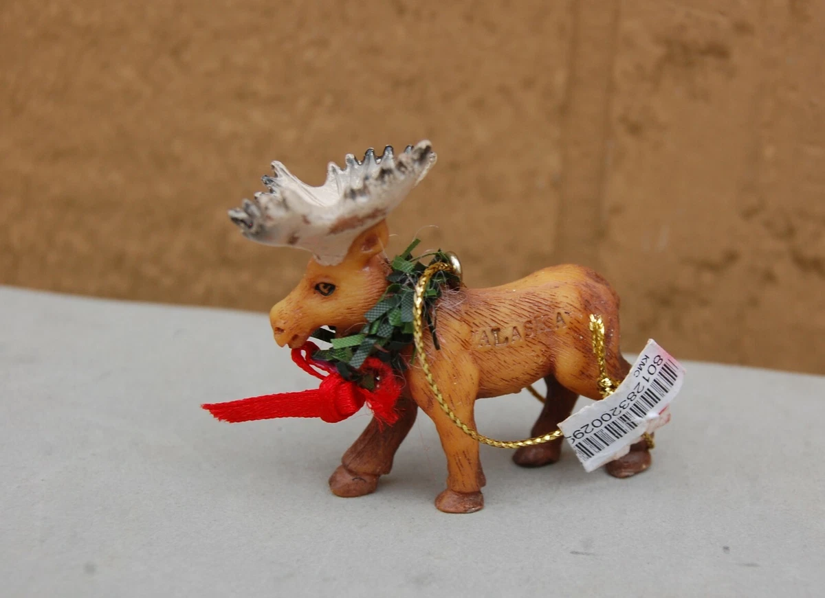 Souvenir Alaska Moose Figure Christmas Ornament Decoration Plastic