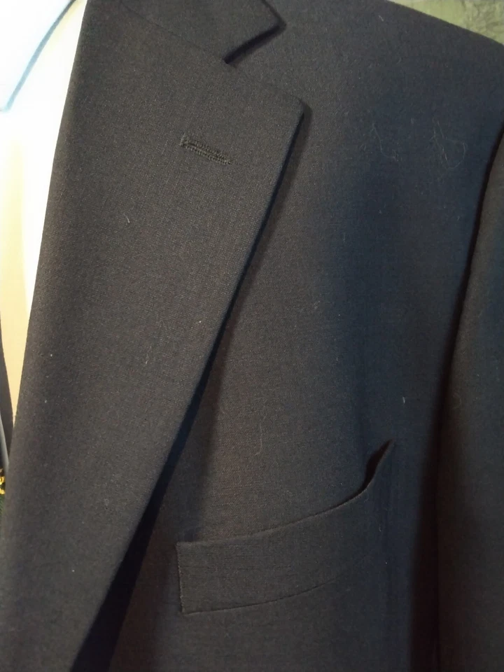 BROOKS BROTHERS Mens Navy 3 Roll 2 Button Sport Coat Size 45r (Fits Like A 46r) - Image 3 of 4