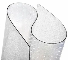 Clear Carpet Runner, USA Made, Safe, 24 x 48 Inch, 2mm Thick Clear Cleated Vi...