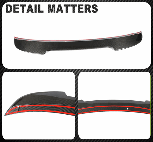 For Ford Mustang Coupe 2015-19 REAL CARBON Rear Trunk Boot Spoiler Tail Wing Lip - Picture 13 of 13