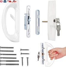 Patio Sliding Door Handle Set with Mortise Lock, Perfect Replacement Sliding