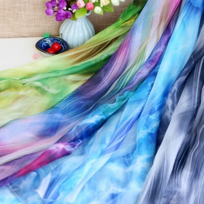 Farbverlauf Chiffon Stoff bedruckt Kleid Rock Kostüm Schal Hintergrund Zum Selbermachen