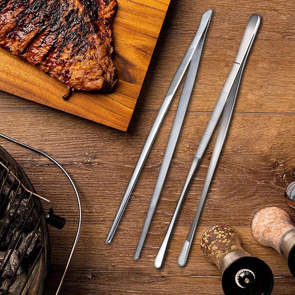2x Kochpinzette 30cm groß Edelstahl Grill Fleisch Küchen Brat Pinzette Zange DE - Bild 4 von 4