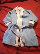 vtg Carter's Child's Bath Robe Size 3 Blue Fleece bathrobe
