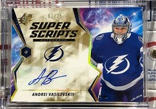 2020-21 UPPER DECK SPX ANDREI VASILEVSKIY, #S-AV, AUTO, SUPER SCRIPTS, GOLD #/25
