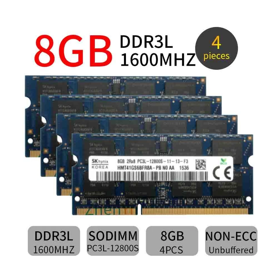For SKHynix 32GB 16GB 8GB PC3L-12800S DDR3L 1600Mhz 204Pin Laptop Memory LOT UK - Image 2 of 4
