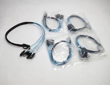 LOT OF 5 - SFF8087-BOC SFF-8087 TO SATA x4 MINI SAS 1.6FT FORWARD BREAKOUT CABLE