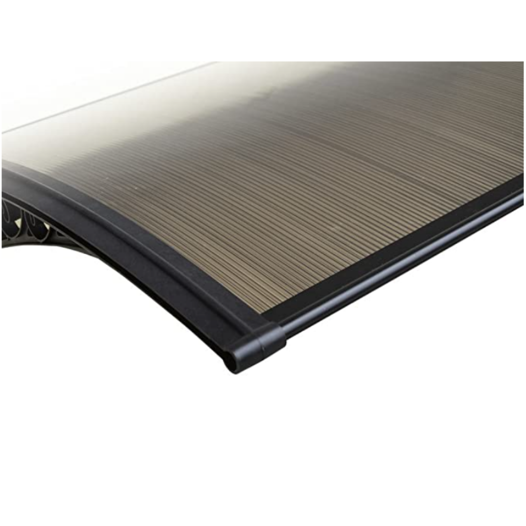 Pensilina ABS 100x60cm - Copertura In Policarbonato Trasparente, Supporto Nero - Foto 3