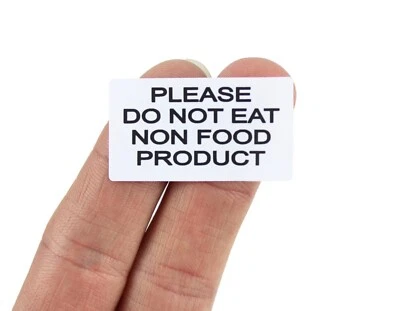 LABEL METRICS Please do not eat, Non Food Product. Warning/Safety Labels. 65 Labels per Sheet.