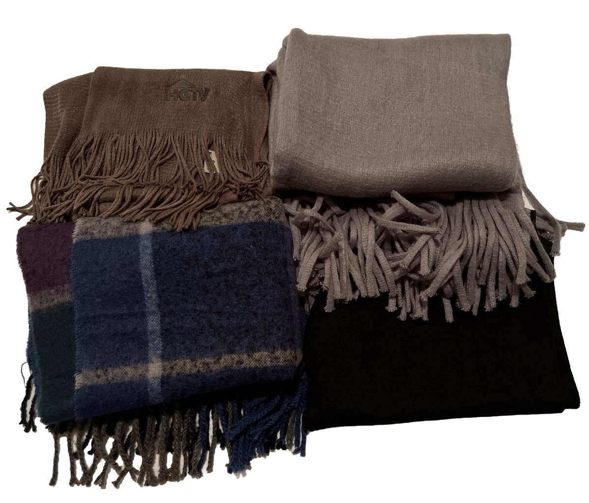 Steve Madden Scarves Lot Of Acrylic HGTV Steve Madden Gray Black