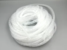 1/4" (6mm) Diameter x 50 ft long Spiral Cable protective wrap sheath 20mil white