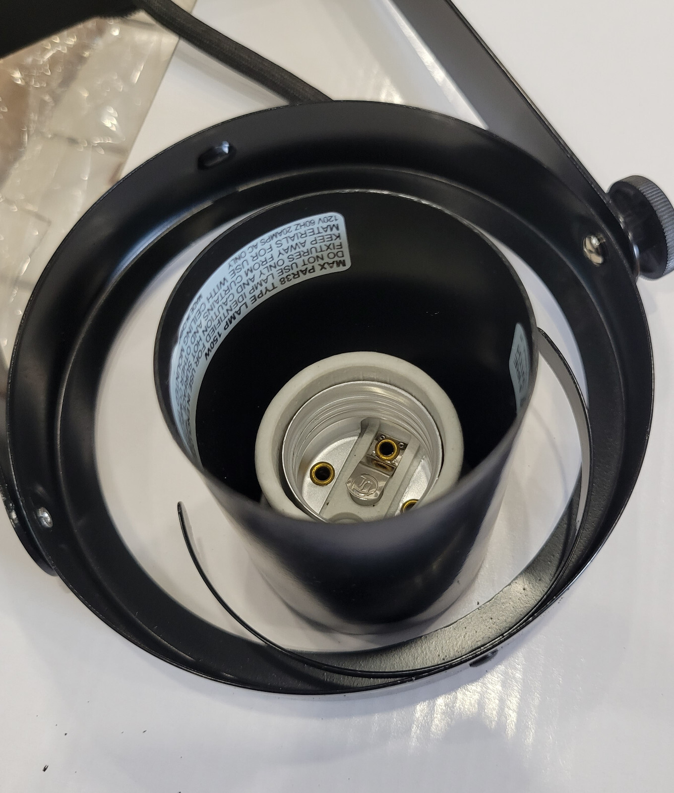 Kentrak Halo Type Track Light Swivel Head Lamp Holder Black 