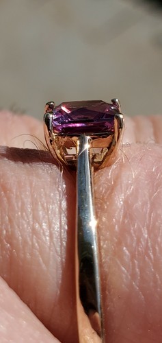 Alexandrit Labcreated Prinzessin Schnitt Solitär Ring 10kt einfarbig gelbgold - Bild 9 von 12