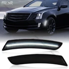 Fit 2015-20 Cadillac ATS CTS White LED Front Side Marker Light Lamp Smoked Lens