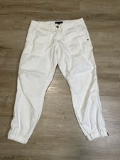 Sanctuary Womens Sz 26 White Ankle Zip Cargo Joggers Utility Pants