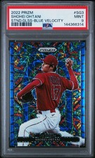 2022 Panini Prizm Stained Glass Shohei Ohtani #SG-3 Blue Velocity Prizm PSA 9