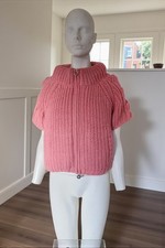 Elisabetta Franchi ICY rosa maglia piumino cropped puffer jacket IT 40 adatto UK 6 8