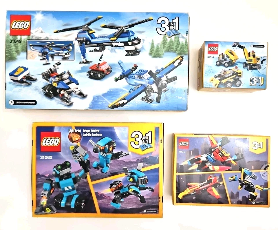 Lego Creator 3 in 1 Lot Twin Spin Helicopter Robo Explorer Digger Super Robot - Image 2 of 4