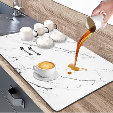 Dish Drying Mat for Kitchen Counter, 12"x19" Heat Resistant Drainer Mats with...