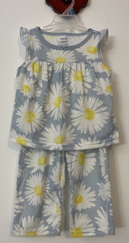 Carters Girls 2t Blue Floral Lightweight Sleeveless/Pant Pajama Set! A6840r