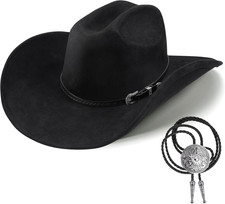 Western Cowboy Hat for Men Women,Shapeable Wide Brim Felt Fedora Classic Cowgirl