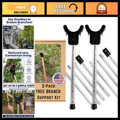 Tree Branch Support Pole & Crutch - 2-Pack, Prevent Limb Breakage, Garden Tree C
