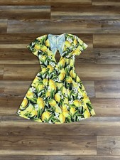 Show Me Your Mumu Piper Dress Citrus Stretch Lemon Print Size Small