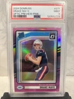 2024 Panini Donruss - Rated Rookie Drake Maye Optic Preview Pink Prizm (RC) PSA9
