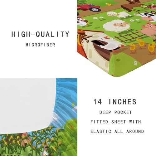 Juego de sábanas ajustables para niñas y niños tamaño vaca ropa de cama doble animal de granja Foto 3 de 4
