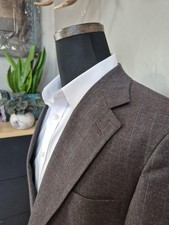 Austin Reed Mens Wool Sport Coat 40L Taupe Stripe Blazer Made in USA L701